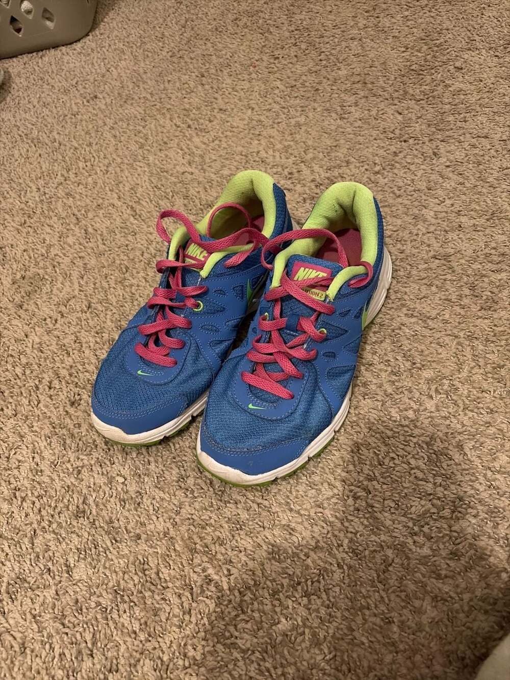 Nike Revolution 2 Women's Running Shoes Blue Pink Green Size 9.5